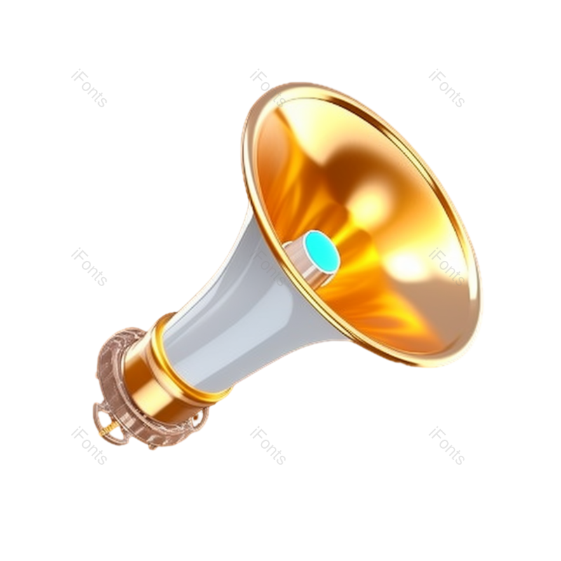 节日图片,商务元素,小喇叭PNG,白色免抠素材